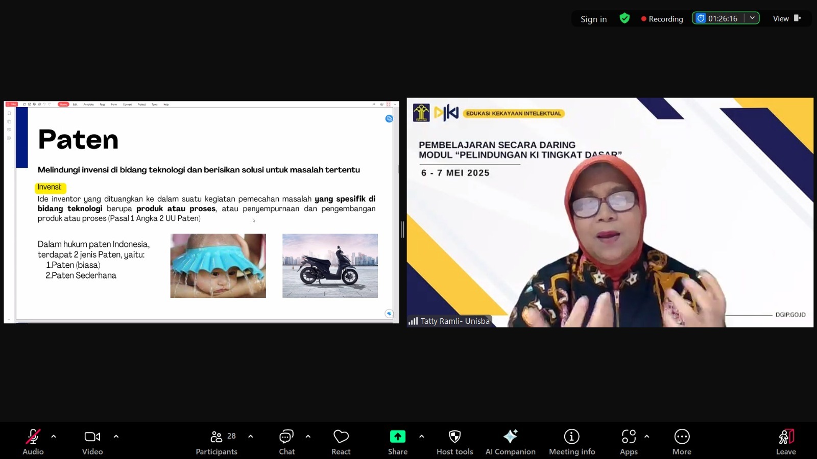 DJKI Selenggarakan Pembelajaran Daring Pelindungan Kekayaan Intelektual Tingkat Dasar