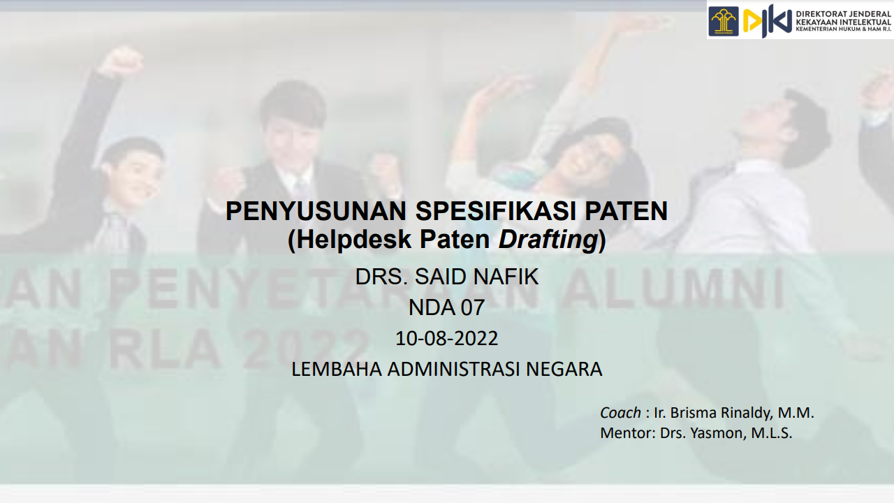 RPP Pemberdayaan Pemangku Kepentingan Dalam Percepatan Proses Pemeriksaan Paten